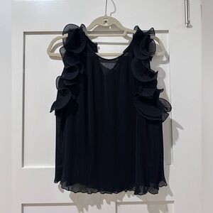 Zara Black Ruffle Top